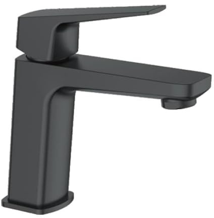 Ibergrif M11007B, Grifo de Lavabo de Latón, Grifo de Lavabo Monomando, Grifo de Baño Clásico, Agua Fría y Caliente, Negro