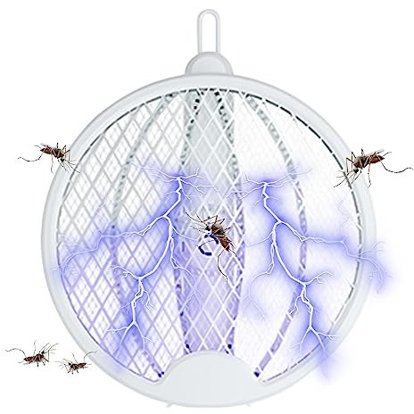 Raquette Fly Zapper | Raquette de tapette à mouches électrique portable 2 en 1 | Piège à moucherons flexible Attrape-guêpes Raquettes multifonctionnelles d'intérieur de zapper de mouche de fruit Pochy