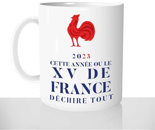Mug XV de France - Tasse Cadeau Homme - Idées Cadeaux Original Coupe Du Monde Rugby 2023 - Rugbyman