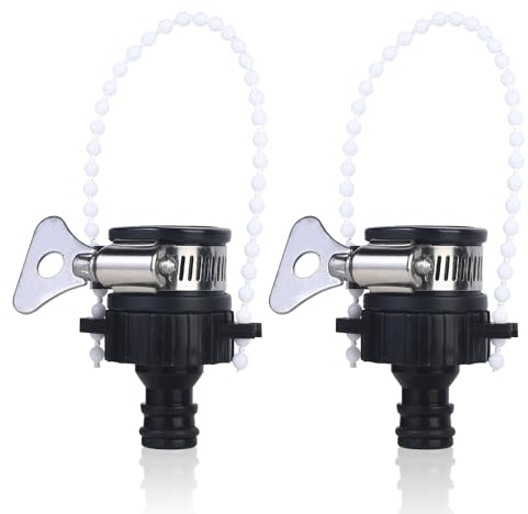 lvzhen 2Pcs Hose Tap Connector | Round Diameter 15mm and 20mm Kitchen Tap Hose Connector | Adjustable Stainless Steel Collar Garden Tap Connector for Hose Pipe