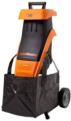 LawnMaster FD1501 Electric Wood Chipper Shredder 15-Amp 1.5-Inch Cutting Diameter Max 10:1 Reduction