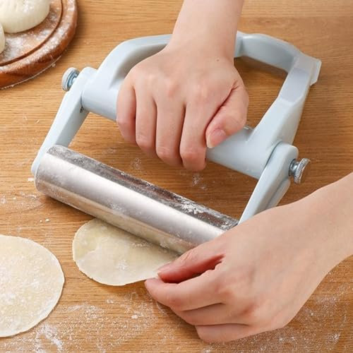 DAZZLEEX Mattarello pieghevole in acciaio per risparmiare lavoro, angolo di apertura regolabile per pizza, torte, pasta, tortilla