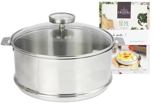 Cristel - KIT BIOME CUISSON SAINE 20 CM ELEMENT CUIT VAPEUR + COUVERCLE + THERMOMETRE + LIVRE DE RECETTES - CRISTEL