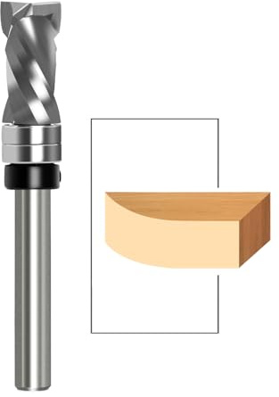 Fresa a spirale con codolo da 8 mm, a compressione Up&Down, diametro di taglio 12 mm, lunghezza di taglio 25,4 mm, con doppio cuscinetto a sfera, fresa a spirale per fresa per legno