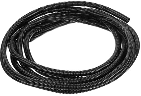 sourcing map 3/8 Inch x 16.4 Ft Split Wire Loom Tubing, Guard Convoluted Flex, Protective Split Cable Conduit, Flexible Wire Protector Tubing, Electrical Cord Cover,Black