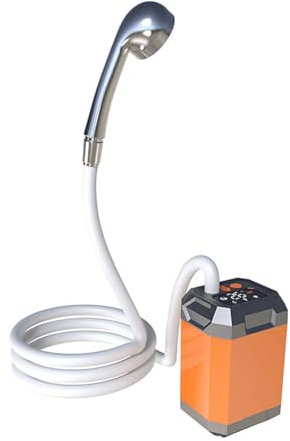 Mulcort Camping Douche Portable, Douche extérieure réglable avec détection Intelligente de la température, Batterie Rechargeable de 4,500 mAh (Orange)