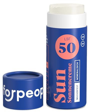 forpeople BIO Sonnencreme Stick LSF 50 · Wasserfeste Surf Sunscreen mit Zink · Mineralischer UV Filter · Für Kinder & Erwachsene · 100% natürlich