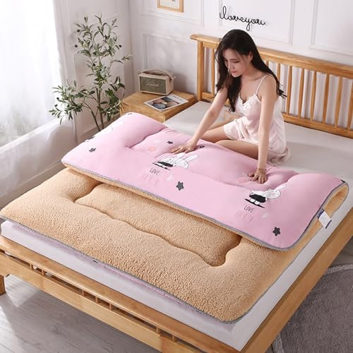 Matratze für Doppelbett, Queen-Size-Größe, Klappmatratze, Schlafmatte, Matratze, traditionelle Tatami-Matratze, japanische Boden-Futon-Matratze für Zuhause, Schlafsaal (Farbe: A-Alpaka, Größe: 90 x