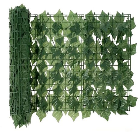 AMEEDA Balkon Sichtschutz 50 x 100 cm künstliche Efeu-Hecke, grüne Blätter, Zaunelemente, künstlicher Sichtschutz for Zuhause, Outdoor, Garten, Balkon, Dekoration(1pc 50CM x100cm)