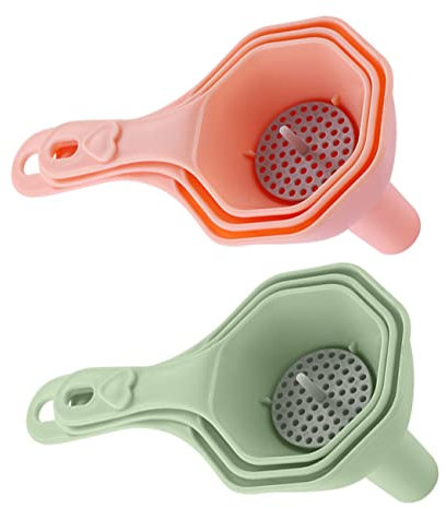 CIYODO 2sets Imbuti Alimentare Per Trasferimento Facile Liquidi Per Bottiglie e Contenitori Colori Nordic e Riutilizzabili e Facili