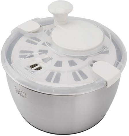 Salad Spinner, Large Salad Spinner, Stainless Steel Salad Spinner, Fruit Washer,Multifunctional Large Capacity Lettuce Spinner Vegetable Dryer Fruit Washer Drain Basket