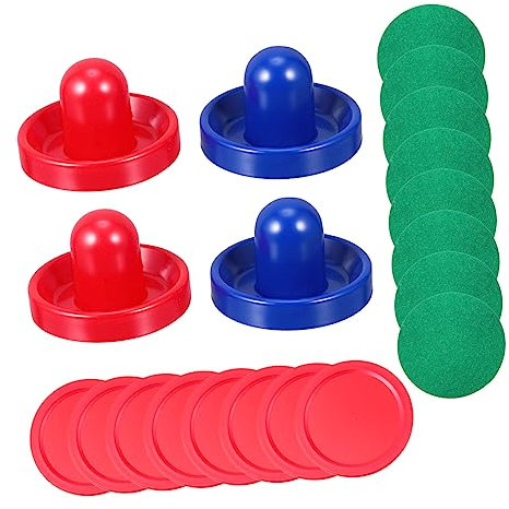 Milisten Air Hockey Schläger Und Pucks Satz Kunststoff Hoher Schlagfestigkeit Mit Filzpad Für Standard Airhockey Tische Spielzubehör