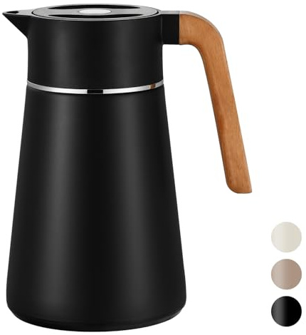 VETIN Thermoskanne mit Teesieb 1,5L aus 304 Edelstahl, Kaffeekanne Thermo | Auslaufsicher, 10 h Heiß & 16 h Kalt, für Tee, Kaffee und Kalte Getränke