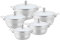 Bargain Shack 5Pcs Aluminium Stockpot Set with Lid Cooking Sets Non Stick Cassarole Pots Sets Suitable for Induction Gas & Electric Hobs Ove Safe(Without Lid) (Silver)
