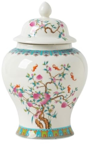 QUSYZD Pot décoratif en céramique pour Gingembre, Vase décoratif pour Fleurs, récipient scellé pour Aliments, Style Chinois Ancien