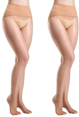 Yilanmy Glänzende Strumpfhosen Damen 20 Den Nahtlose Strumpfhosen Ohne Naht Trasparente Ölige Glanz Feinstrumpfhose