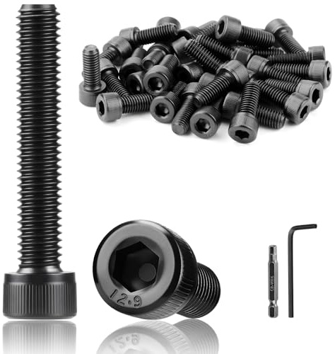 TXXATX 15 Stk M8x40 mm Schrauben Zylinderschrauben mit Innensechskant DIN 912 Zylinderkopfschrauben Schwarz Sechskantschrauben Kohlenstoffstahl Vollgewinde Inbusschrauben für Möbelreparatur