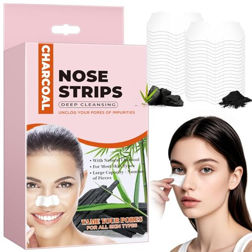 Blackhead Remover Strips,Charcoa Deep Cleansing Nose Pore Strips Blackhead Face Blackhead Remover Suitable for All Skin Types Effective for Men and Women 20 PCS (White)