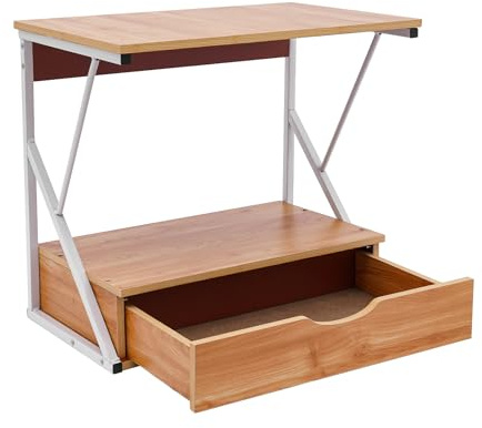 POTYYH Estantería para microondas, 2 niveles, soporte para microondas con cajones para cocina, apartamentos, empresas y hogar, 54 x 35 x 50 cm