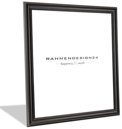 Rahmendesign24 Bilderrahmen Puzzlerahmen Atheno | Schwarz (Matt) 29,7x42cm (DIN A3)| Barockrahmen Vintage Antik Stil | Klassischer Fotorahmen für Poster und Puzzle | Galerierahmen