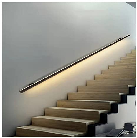 Artiz Pasamanos de Escalera LED, Barandilla de Escalera de Aluminio iluminada Asidero de Acceso a la Pared, Iluminación de Pasillo para Chalet Sistema de detección Corporal(White Light-0.5m/1.64ft)