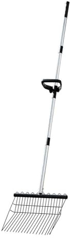 KESOTO Rastrillo de Hojas para Jardín, Herramienta para Recoger Hojas de Césped, Mango Ajustable