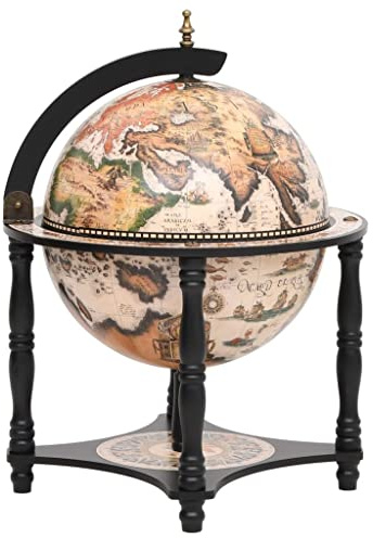 Générique Support à vin Bar Forme Globe Noir Bois d'eucalyptus Massif,Meubles,Armoires & Meubles de Rangement,Caves à vins & spiritueux,Noir,4.83 KG,343474