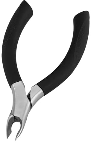 DIPZO Zehennagelknipser mit spitzer Spitze für eingewachsene und dicke Nägel, ergonomisches Pediküre-Werkzeug für Männer und Frauen (Schwarz)