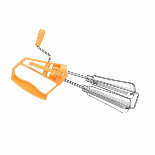 KIMISS Fouet et Batteur à œufs Manuel en Acier Inoxydable, pour la Pâtisserie et la Cuisine, Outil de Mixage Manuel Efficace pour la Crème et les Sauces (ORANGE)