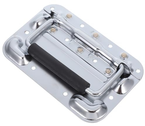 Homoyoyo Asa de Elevación de Resorte 8 MM para Maletas y Armarios de Aviación Tirador Metálico Resistente Cromado para Cajas de Herramientas y Equipo Industrial Mango Plegable Duradero