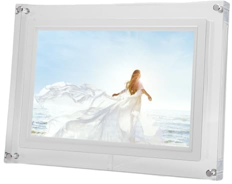 Jectse Cornice Digitale Touchscreen WiFi Cornice per Foto Smart da 10,1 Pollici per Uso Domestico/ufficio Materiale Acrilico