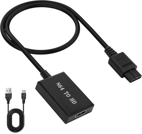 N64 to HDMI Converter, HDMI Cable for Nintendo 64 HDMI Adapter with 720P/1080P Output, Compatible with SNES GameCube SFC HDTV NGC Console Monitor Projector, Plug and Play 16:9 Aspect Ratio | with 720P/1080P Output, Compatible with SNES GameCube SFC HDTV NGC Console Monitor Projector, Plug and Play 16:9 Aspect Ratio