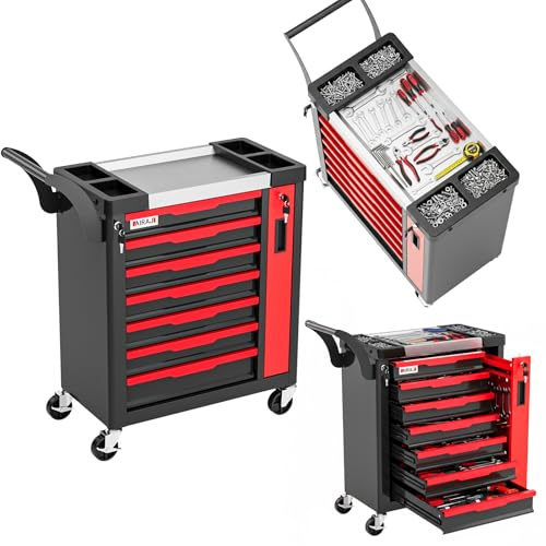 AIRAJ Werkstattwagen,multifunktionaler Rollcontainer Mobile Werkstattwagen,geeignet für Garagen, Lagerhäuser,Werkstätten