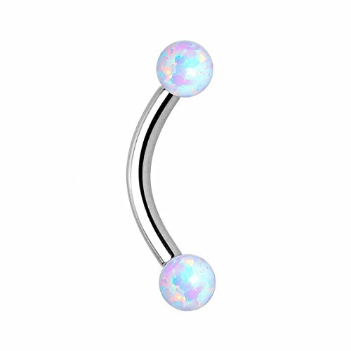 Piersando Banane Piercing mit Opal Augenbraue Tragus Septum Helix Lippe Ohr Nase Intim Brust Bauch