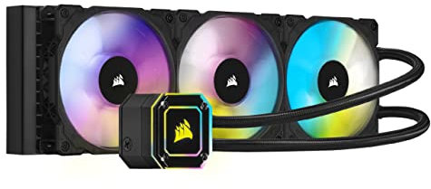 Corsair iCUE H150i ELITE CAPELLIX Dissipatore a Liquido, 33 LED RGB CAPELLIX Luminosi, Due Ventole PWM ML RGB da 140 mm, 400 a 2.000 RPM, Modalità Zero RPM, iCUE Commander CORE Incluso, Nero