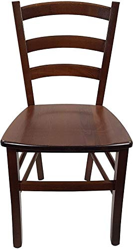 Sedam Srl Sedia Venezia Paesana, Legno Massello, Vari Sedute e Colori, Imbottita Paglia o Massello Cucina Casa Ristorante Agriturismo, Alta qualità, ORDINE MINIMO 2 PEZZI (Noce, Massello)