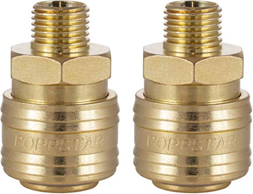 Poppstar 2x Schnellkupplung Druckluft NW 7,2 mit 1/4 Zoll Außengewinde für Druckluft-Anschluss