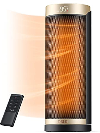 Dreo Space Heater, 1500W Electric Heaters for Indoor Use with Thermostat, 70° Oscillation, 8 Safety Protections, 5 Modes, Remote, 12H Timer, Quiet Portable Heater for Office, Bedroom, Large Room