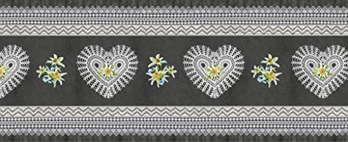 HomeLife Rutschfester Küchenteppich, waschbar, aus Vinyl, 52 x 160 cm, schmutzabweisend, aus PVC, Innen- und Außenbereich, Druck Herzen und Sterne, Lange Teppiche aus Gummi [160 cm]