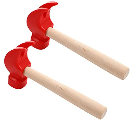 TOYANDONA 2 Pack Holz Hammer Spielzeug Simulation Mallet Spielzeug Wartung Werkzeuge Spielzeug Pretend Play Pädagogisches Spielzeug für Kinder Kinder Rot