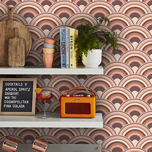 Envy Curve Earth Vliestapete 10mx52cm | Tapeten Wohnzimmer, Wandverkleidung | Einfach anzubringen und zu Entfernen 1005 x 52