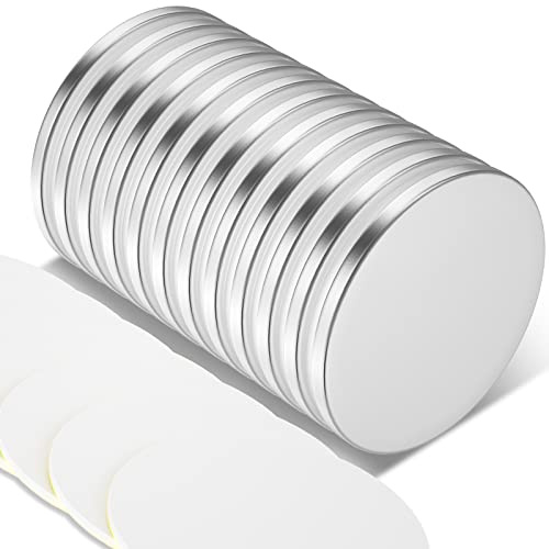 MIN CI 12 runde Magnete, 30 x 2 mm, Neodym-Magnete, super stark, selbstklebend, für Kühlschrank, Whiteboard, Büro, Küche