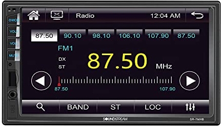 Soundstream SR-7MHB | 7 Inch Double Din Car Stereo, 2 Din Multimedia Receiver HD Touchscreen Bluetooth, 7 Mechless Car Audio Radio Dual USB AUX