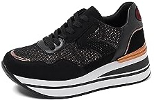 QUEEN HELENA Scarpe da Ginnastica con Zeppa Sneakers Alte Platform Donna X29-30