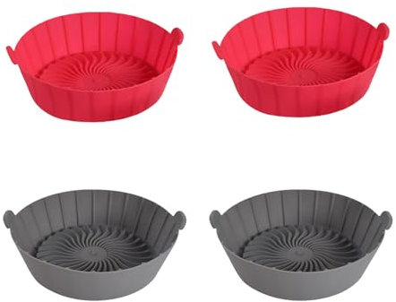4PCS Silikonform für Heißluftfritteuse,Airfryer Zubehör für Backofen, Air Fryer Silicone Pot,Heißluftfritteuse,Silikon Backblech, Wiederverwendbarer Silikon Heißluftfritteuse Zubehör