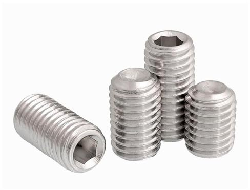 M2x12mm Gewindestifte mit Innensechskant und Ringschneide Edelstahl Silber ISO4029 100 Stück Gewindestangen Madenschraube Stellschrauben