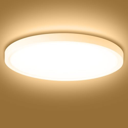 Litglobe LED Deckenleuchte Flach,60W 6000LM Rund Deckenlampe,3000K Warmweiß LED Panel Lampen Deckenlampen,Modern Lampe Decke für Wohnzimmer Schlafzimmer Küche,Ø50CM