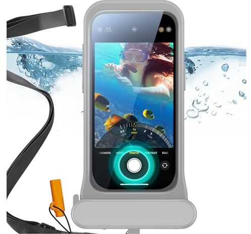 ESR Waterproof Phone Pouch for iPhone 13/14 / 15, Underwater Touch Sensitivity, IPX8 Floating Waterproof Cellphone Case with Lanyard, Dry Bag for Snorkeling, Titanium