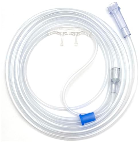ResOne Soft Infant Oxygen Nasal Cannula 5-Pack - Curved Prongs, 7Ft Crush-Resistant Tubing - Nasal Tubes, Oxygen Concentrator Supplies - Soft Curved Nose Piece, Standard Size, Standard Flow 6 LPM