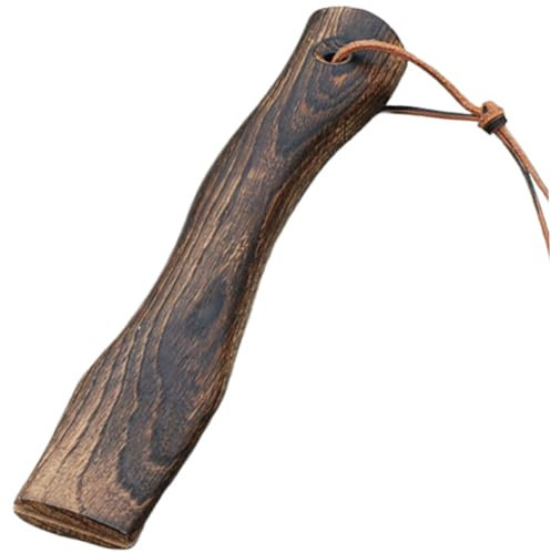 Axe Handle 10 Inch Wooden Hatchet Handle Replacement with Hanging Leather Cord Ergonomic Curved Hatchet Handle Replacement with Fit for the Interface 3.8 * 1.3cm